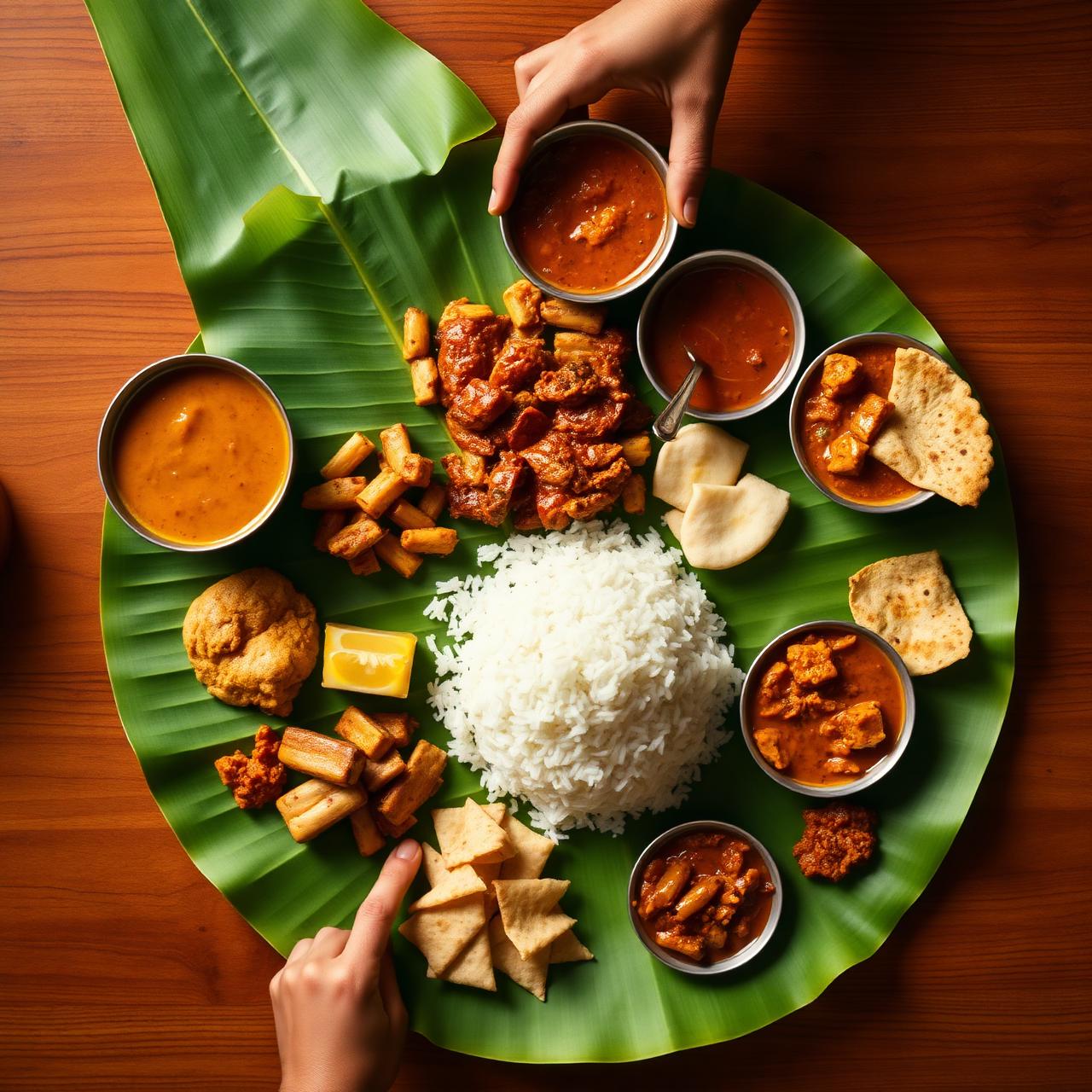 Banana leaf feast โ Chettinad